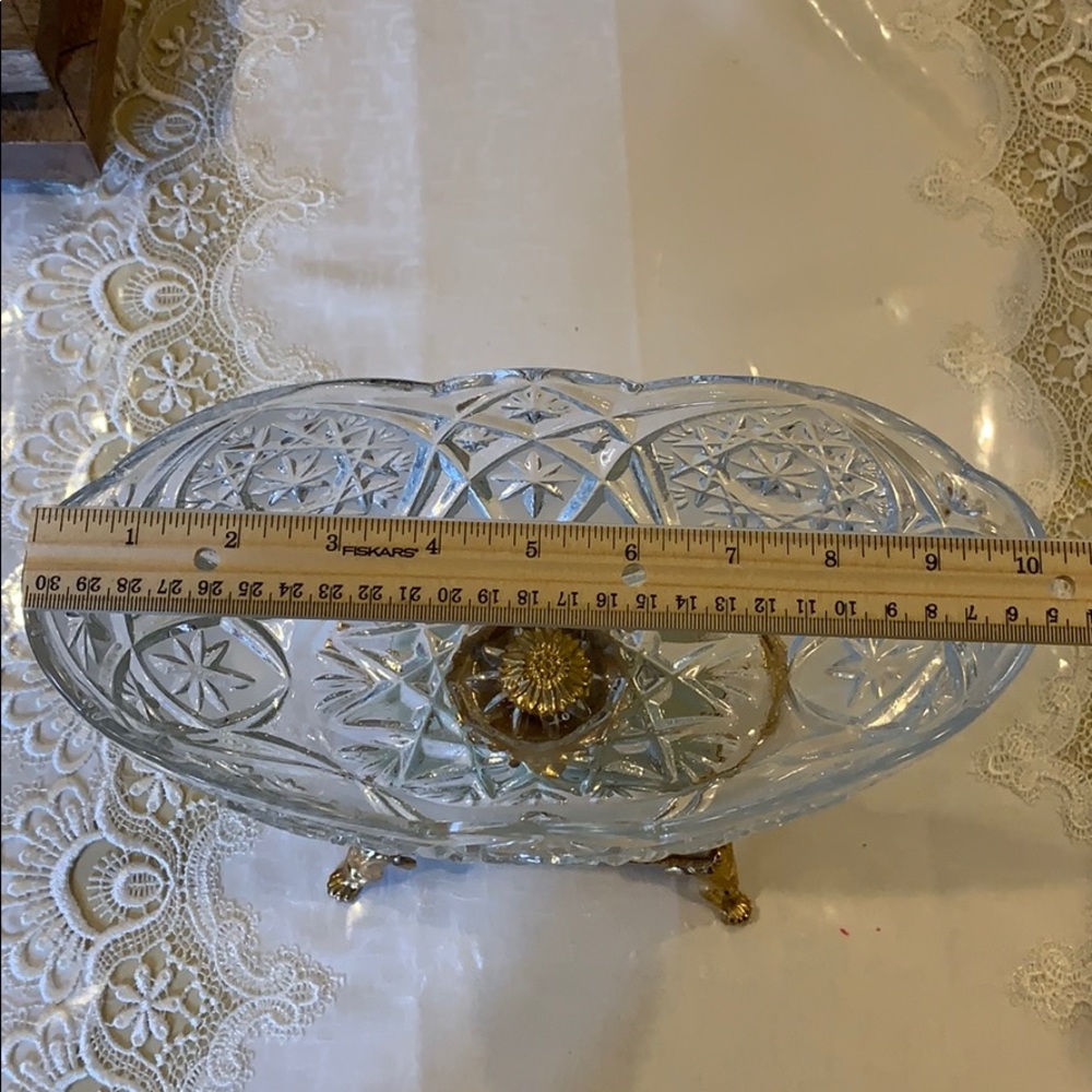 Oval marble/crystal serving bowl - Picture 3 of 3